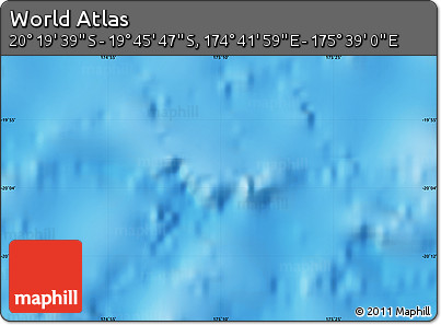 Shaded Relief Map of the Area around 20° 2' 43" S, 175° 10' 30" E