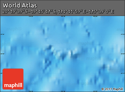 Shaded Relief Map of the Area around 20° 2' 43" S, 175° 10' 30" E