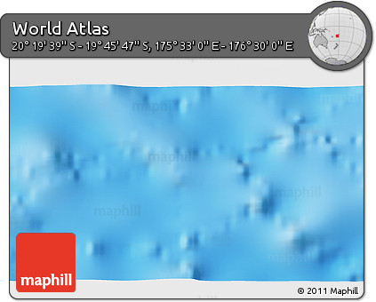 Physical 3D Map of the Area around 20° 2' 43" S, 176° 1' 30" E