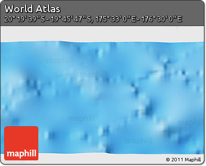 Physical 3D Map of the Area around 20° 2' 43" S, 176° 1' 30" E