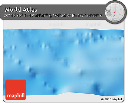 Physical 3D Map of the Area around 20° 2' 43" S, 176° 52' 30" E