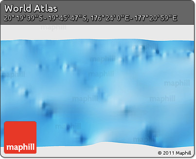 Physical 3D Map of the Area around 20° 2' 43" S, 176° 52' 30" E