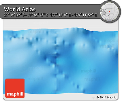 Physical 3D Map of the Area around 20° 2' 43" S, 177° 43' 29" E