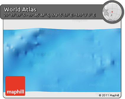 Physical 3D Map of the Area around 20° 2' 43" S, 178° 34' 29" E