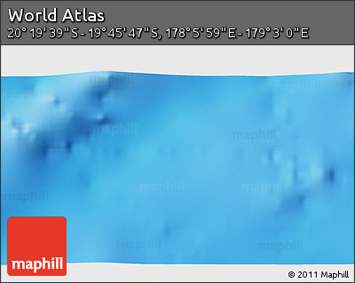 Physical 3D Map of the Area around 20° 2' 43" S, 178° 34' 29" E