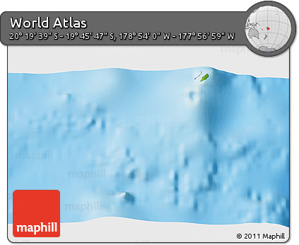 Physical 3D Map of the Area around 20° 2' 43" S, 178° 25' 30" W