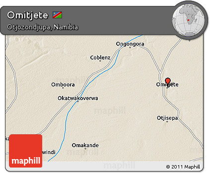 Shaded Relief 3D Map of Omitjete
