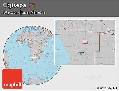 Gray Location Map of Otjisepa