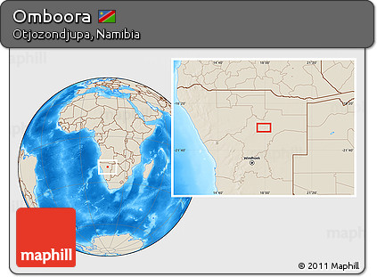 Shaded Relief Location Map of Omboora