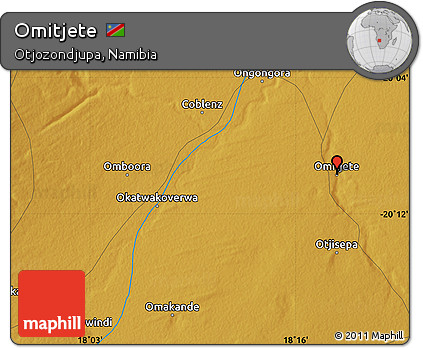 Physical Map of Omitjete