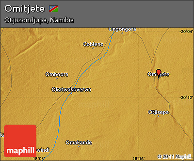 Physical Map of Omitjete