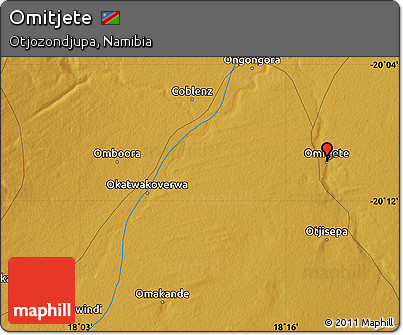 Physical Map of Omitjete