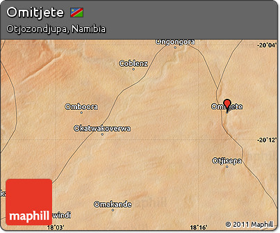 Satellite Map of Omitjete