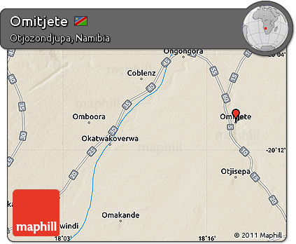 Shaded Relief Map of Omitjete