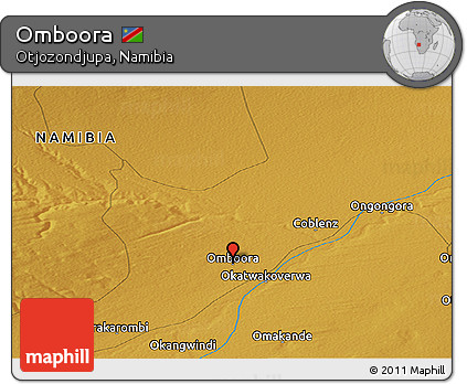 Physical Panoramic Map of Omboora