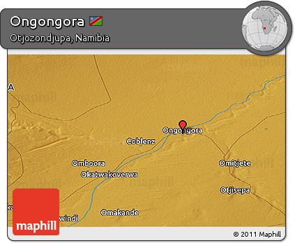 Physical Panoramic Map of Ongongora
