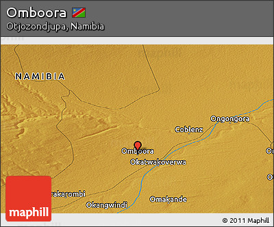 Physical Panoramic Map of Omboora