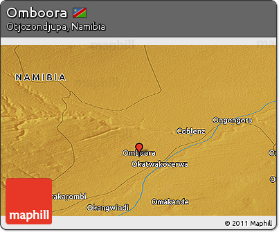 Physical Panoramic Map of Omboora