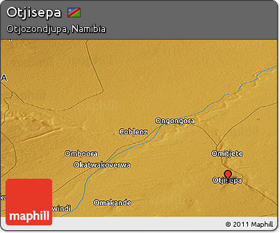 Physical Panoramic Map of Otjisepa
