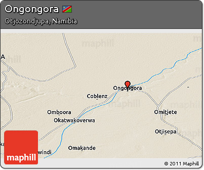 Shaded Relief Panoramic Map of Ongongora