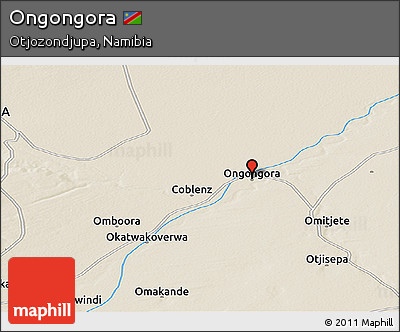 Shaded Relief Panoramic Map of Ongongora