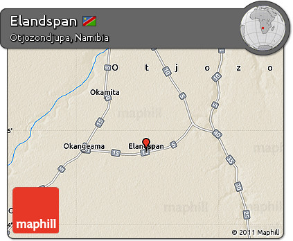 Shaded Relief Map of Elandspan
