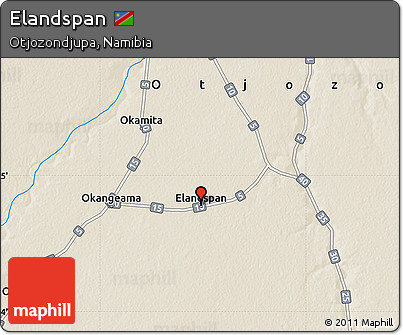Shaded Relief Map of Elandspan