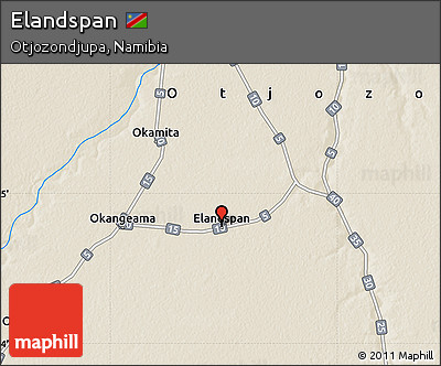 Shaded Relief Map of Elandspan