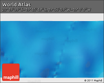Physical 3D Map of the Area around 20° 2' 43" S, 19° 28' 30" W