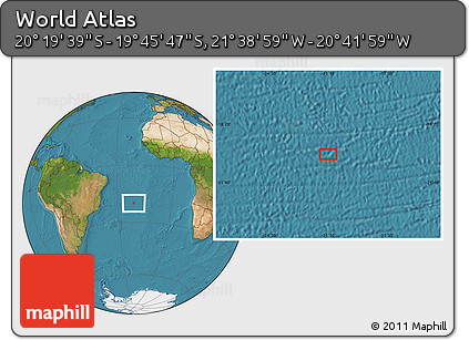 Satellite Location Map of the Area around 20° 2' 43" S, 21° 10' 29" W