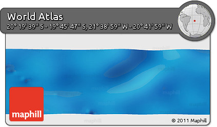 Physical Panoramic Map of the Area around 20° 2' 43" S, 21° 10' 29" W