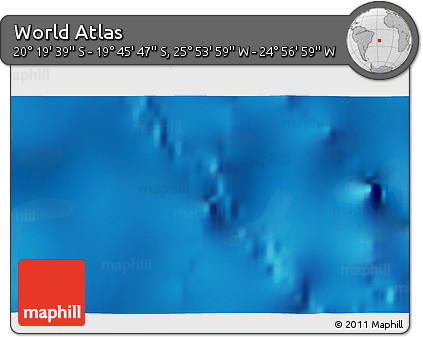 Physical 3D Map of the Area around 20° 2' 43" S, 25° 25' 29" W