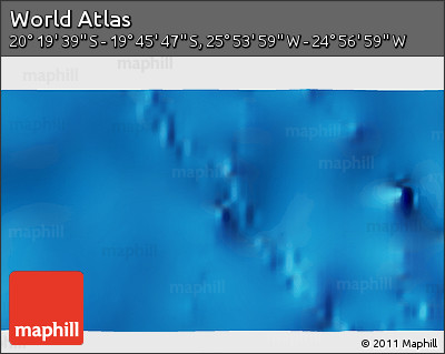 Physical 3D Map of the Area around 20° 2' 43" S, 25° 25' 29" W