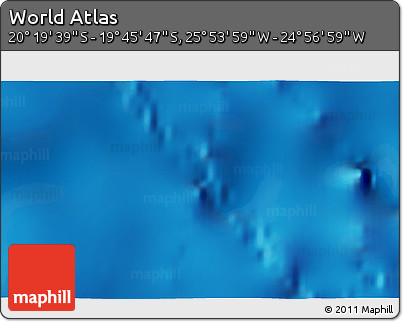 Physical 3D Map of the Area around 20° 2' 43" S, 25° 25' 29" W