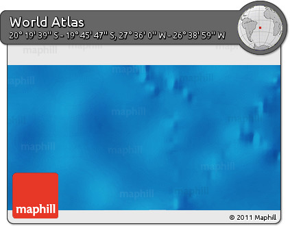 Physical 3D Map of the Area around 20° 2' 43" S, 27° 7' 30" W