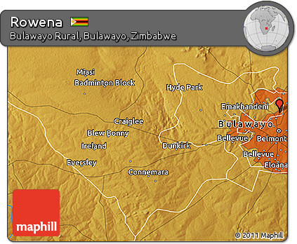 Physical 3D Map of Rowena