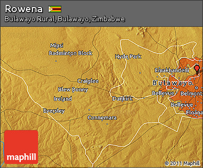 Physical 3D Map of Rowena