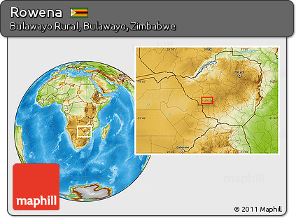 Physical Location Map of Rowena