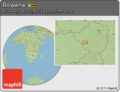 Savanna Style Location Map of Rowena