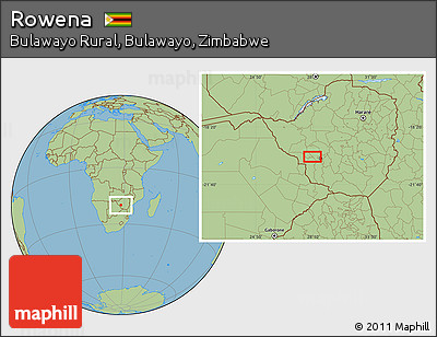 Savanna Style Location Map of Rowena