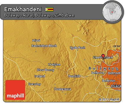 Physical Map of Emakhandeni