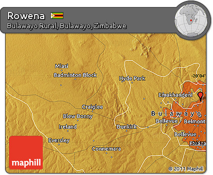 Physical Map of Rowena
