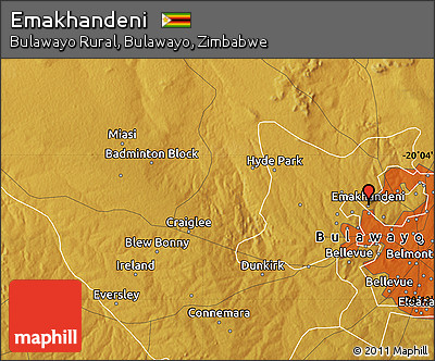 Physical Map of Emakhandeni