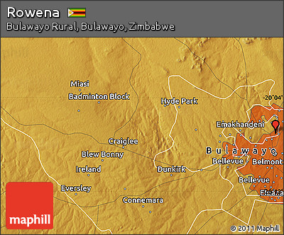 Physical Map of Rowena