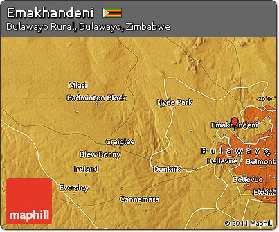 Physical Map of Emakhandeni