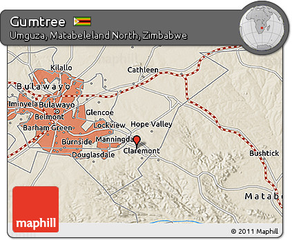 Shaded Relief 3D Map of Gumtree