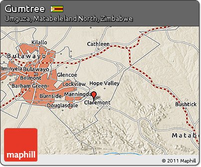 Shaded Relief 3D Map of Gumtree