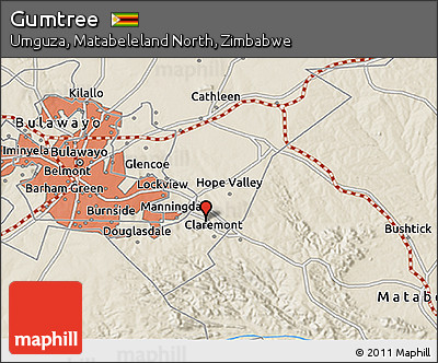 Shaded Relief 3D Map of Gumtree