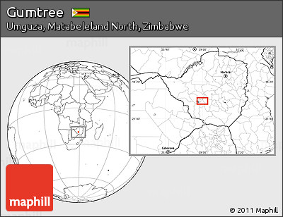 Blank Location Map of Gumtree