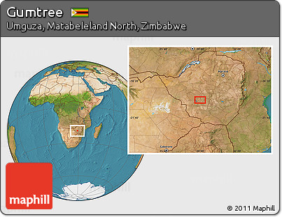 Satellite Location Map of Gumtree
